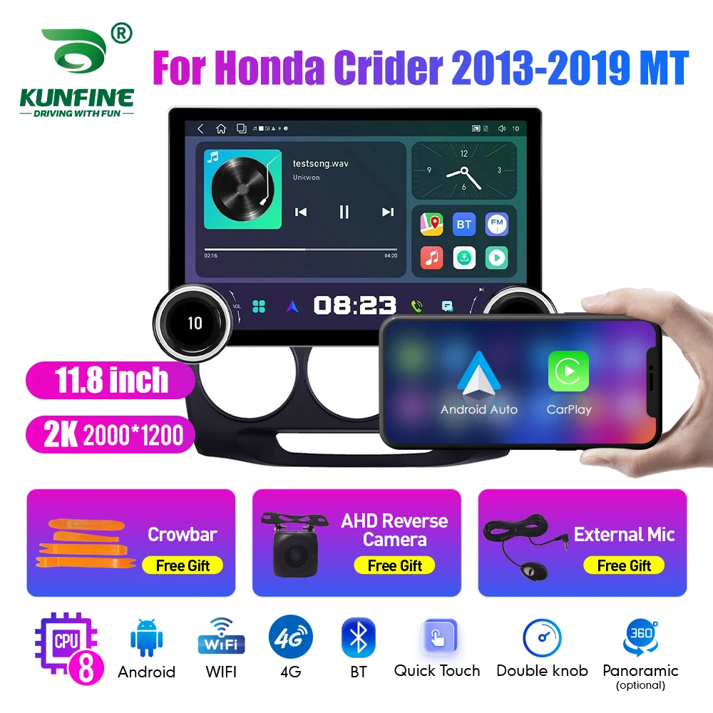 

11.8 Inch 2K Double Knobs 2 Din Car Radio For Honda Crider 2013-2019 Car Radio DVD Multimedia Video Player Android Auto Carplay
