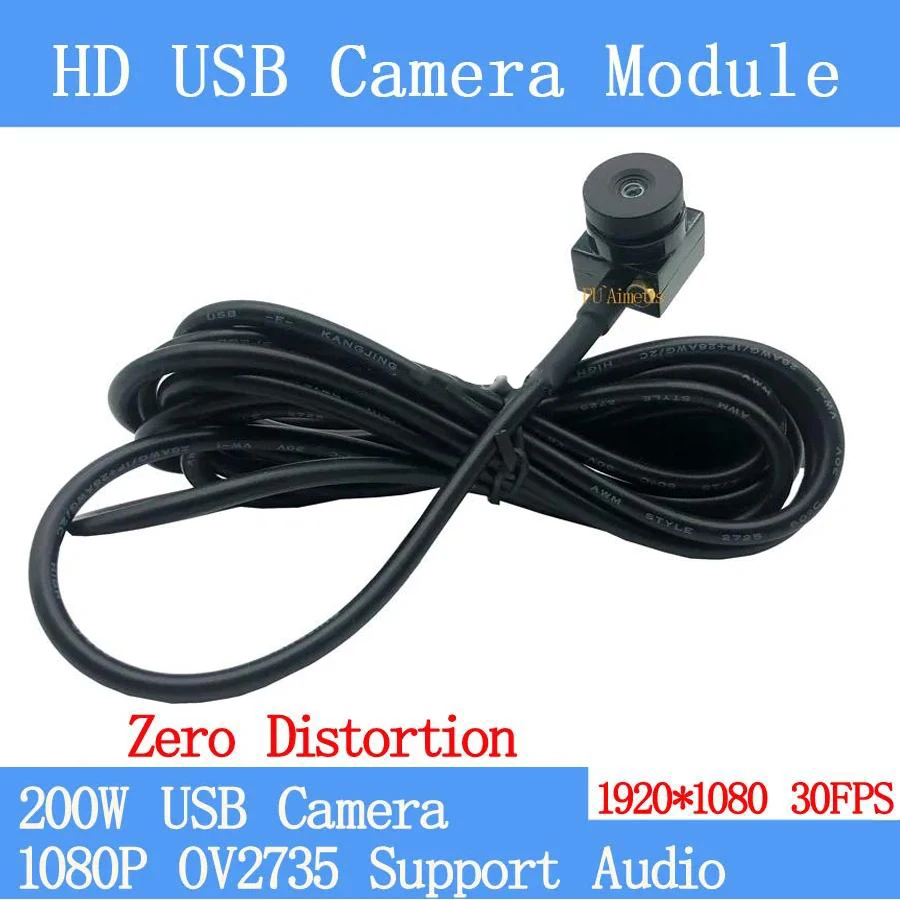 Modul Kamera USB Tanpa Distorsi 1080P Full HD MJPEG 30fps Kecepatan Tinggi Mini CCTV Linux UVC Webcam Kamera Pengawas Mini