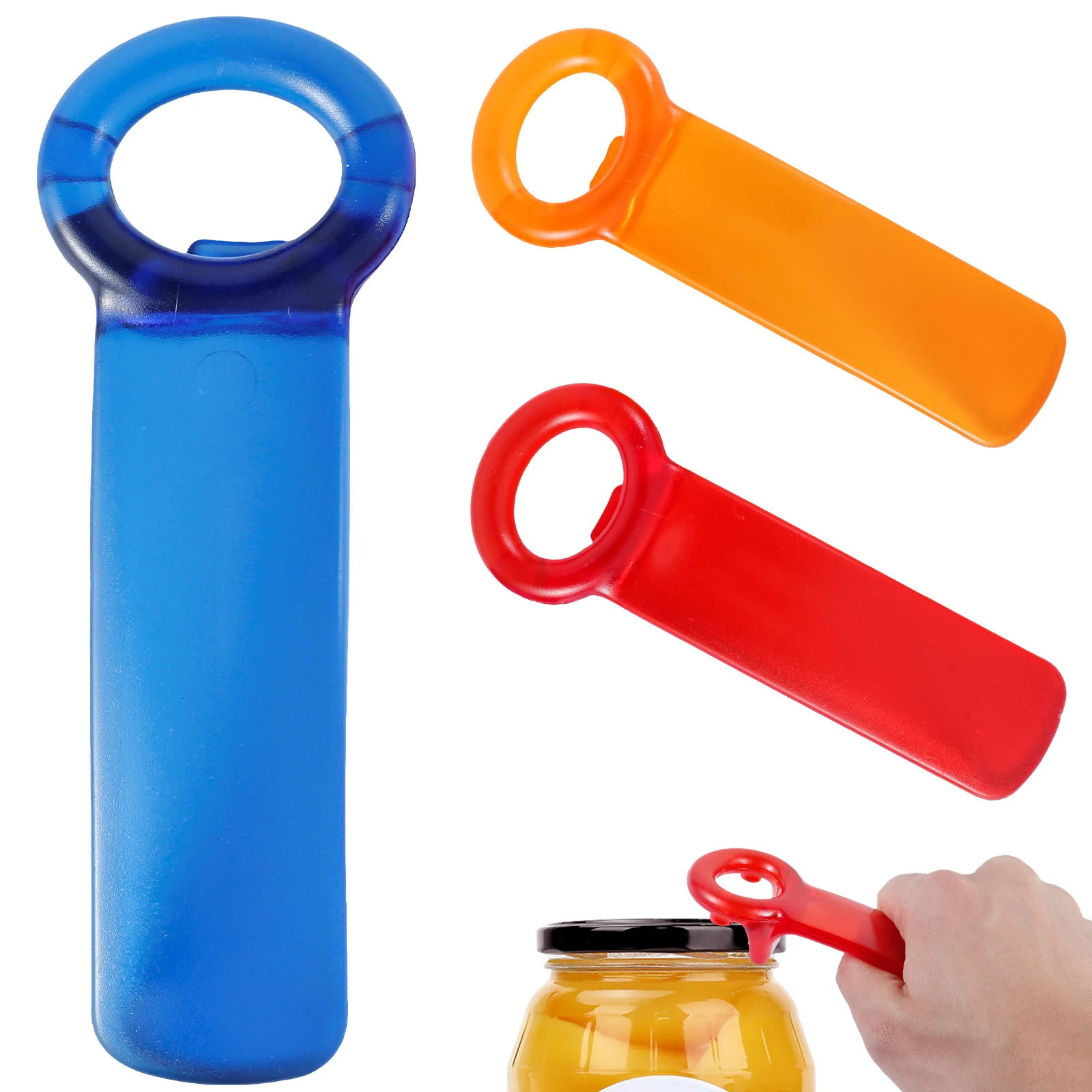 3Pcs Jar Opener Manual Jar Key with Ergonomic Handle Mini Portable Can Lid Opener Tool for Elders Children Women Weak Hands