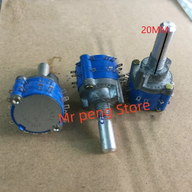 2pcs for ALPS band rotary switch 6 contacts correspond to the vertical SRRN series 2-layer 2-knife 12-speed 20-round axis