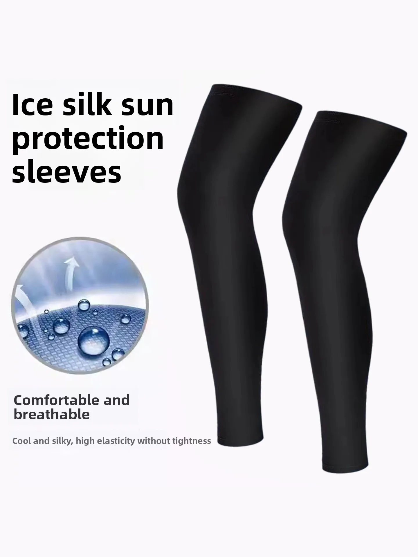 Leggings di protezione solare Seta di ghiaccio Ciclismo all'aperto da uomo Sport Ginocchiere da corsa Coprigambe sottili estivi Ice Sves da donna