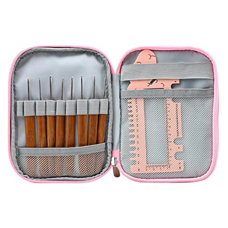 1 Piece Crochet Needle Case Organizer Crochet Hook Case Only Crochet Hook Storage Case Empty Crochet Hook Case (Bag Only)