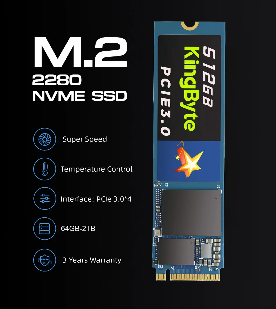 512GB Solid State Drive 2000MB/s Read Speed PCIE3 SSD M.2  Gen3 FCC/Metal Shell
