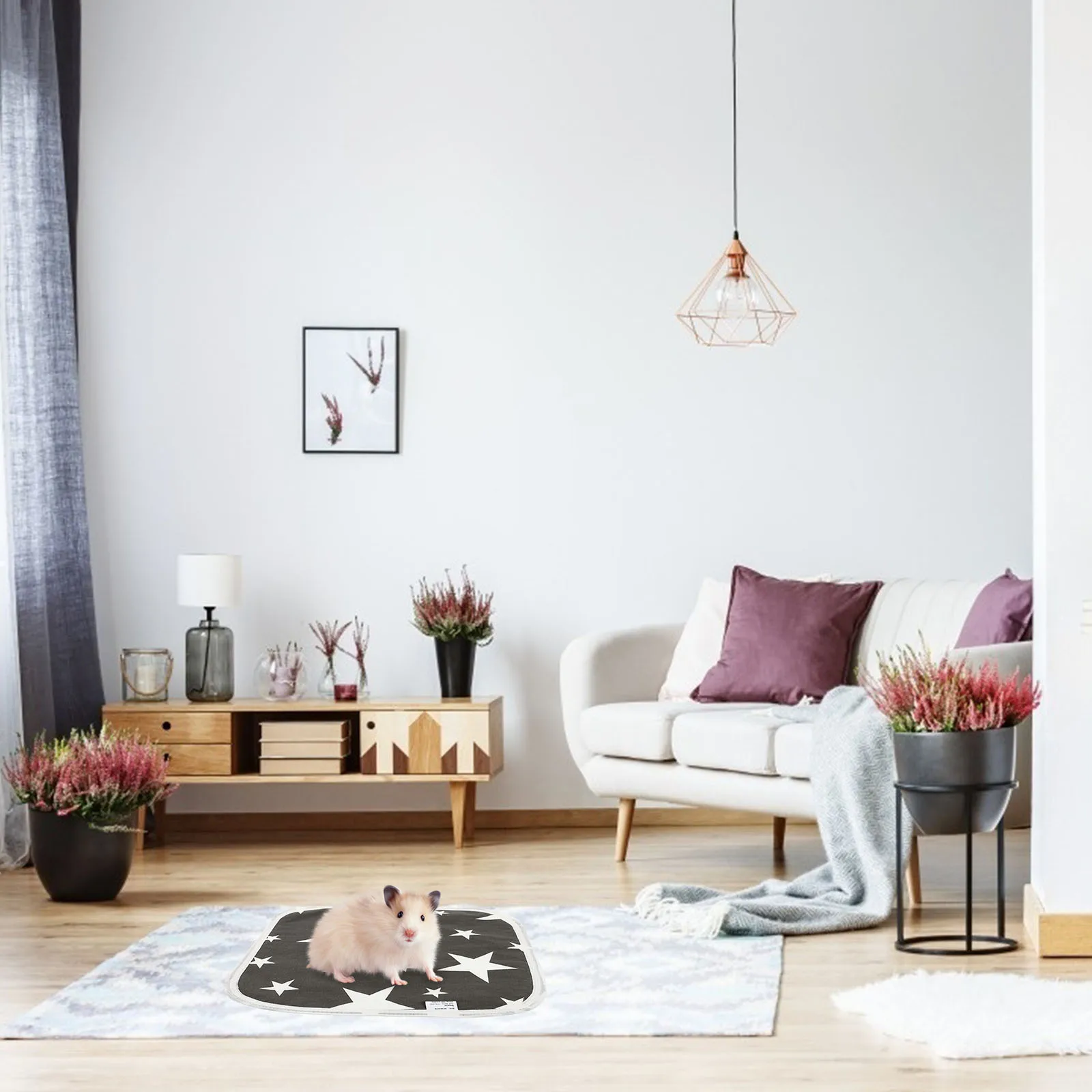 

4Pcs Pet Urine Absorbent Pad Super Absorbent Quick Dry Waterproof Surface Dog Cat Diaper Training Mat for Home Car Portable Use