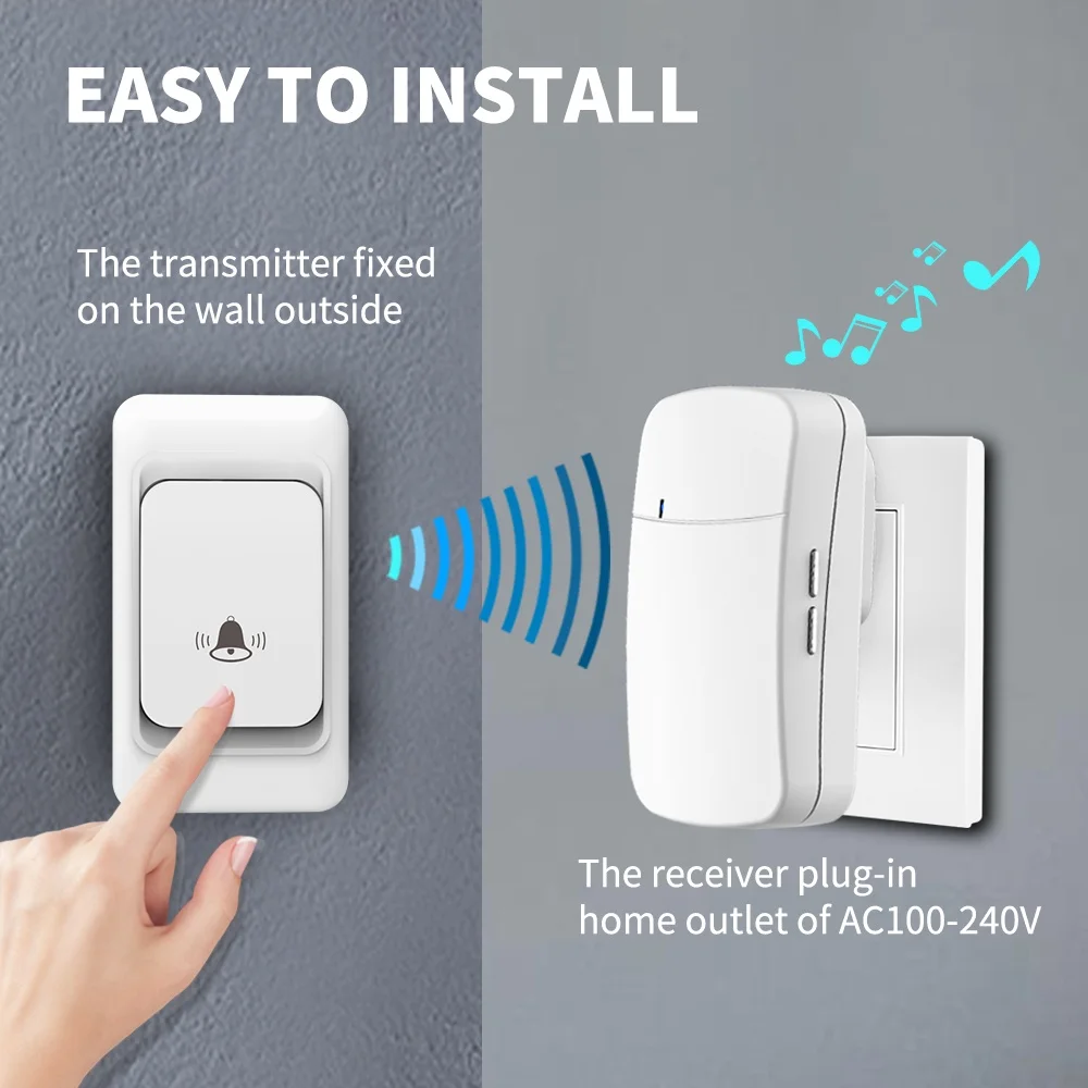 Outdoor Wireless Door Bell, Chime Kit, Controle Remoto, Home Bem-vindo, Meu Anel Melody, 300m