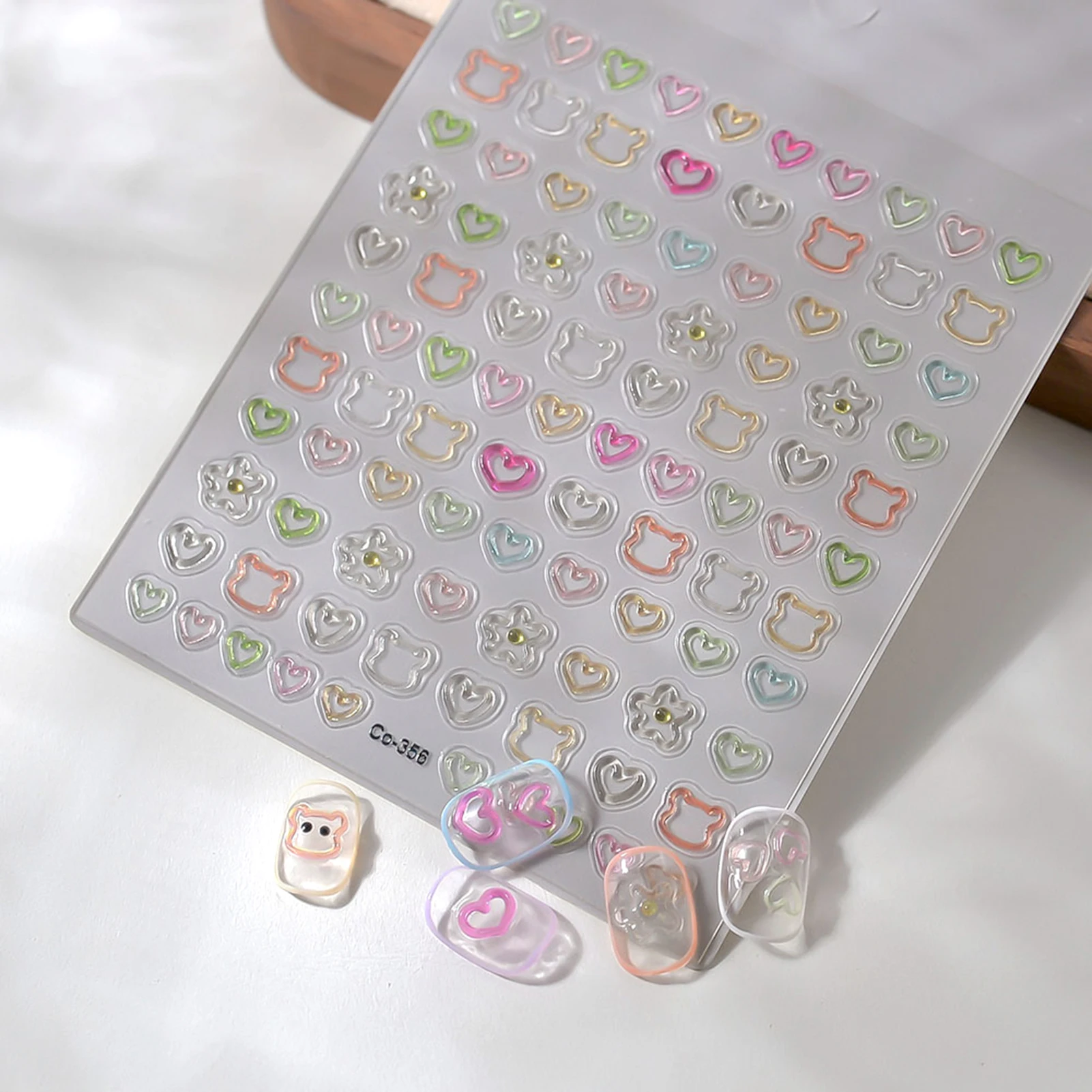 DIY Acrylic Nail Love Stickers Easy to Stick Nail Decals Stickers for Party Nail Art Supplies