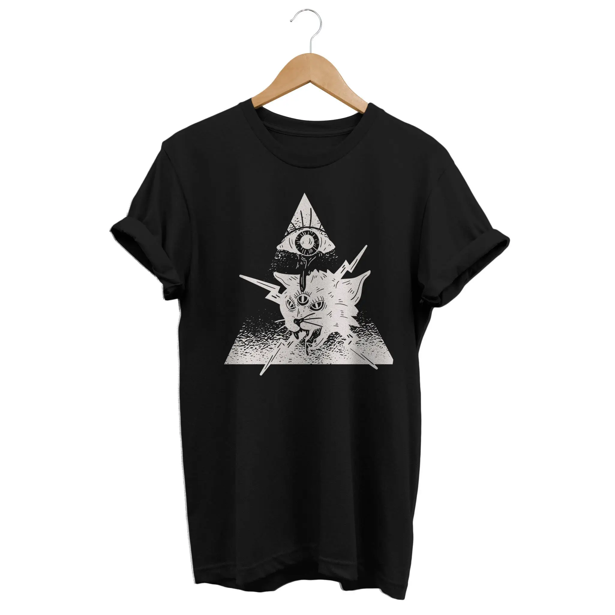 Cat Eye Occult T shirt Gothic Dark Aesthetic Clothes Edgy Fashion Alternative Kleidung Goth clothing E Boy Girl top