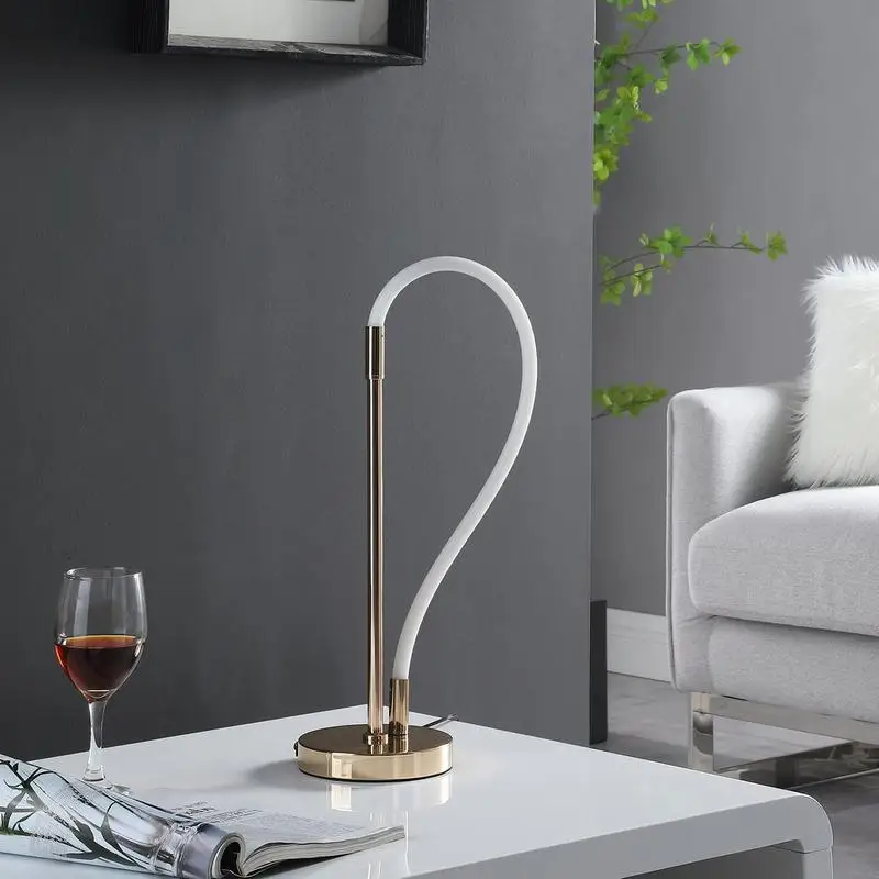 20.5 Inch LED Tube Table Lamp with Magnetic Ends in Contemporary Rose Gold Finish