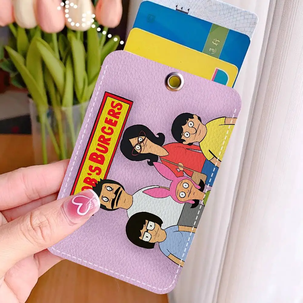 B-Bobs B-Burgers Anime Holder Keychain With Keychain For Access Card Bus Pass & Card Credit ID Bank Card Protective Case
