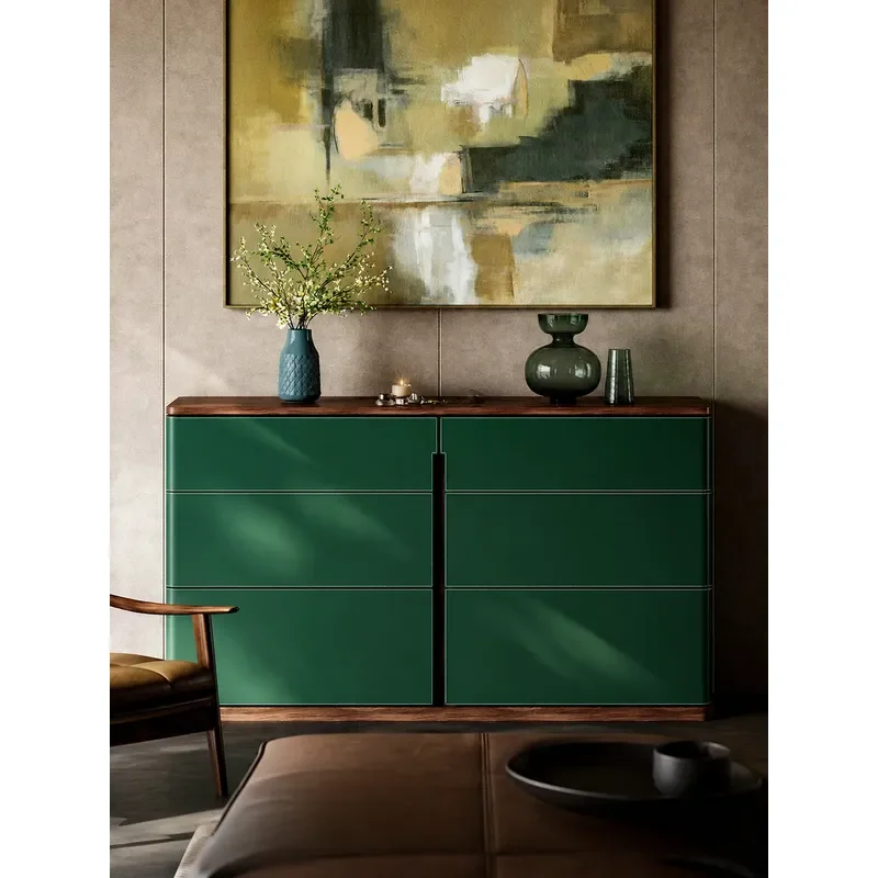 Italian Minimalist Entrance Cabinet Living Room High End Six Bucket Wall Mounted Sideboard Modern Dining Storage Bedroom