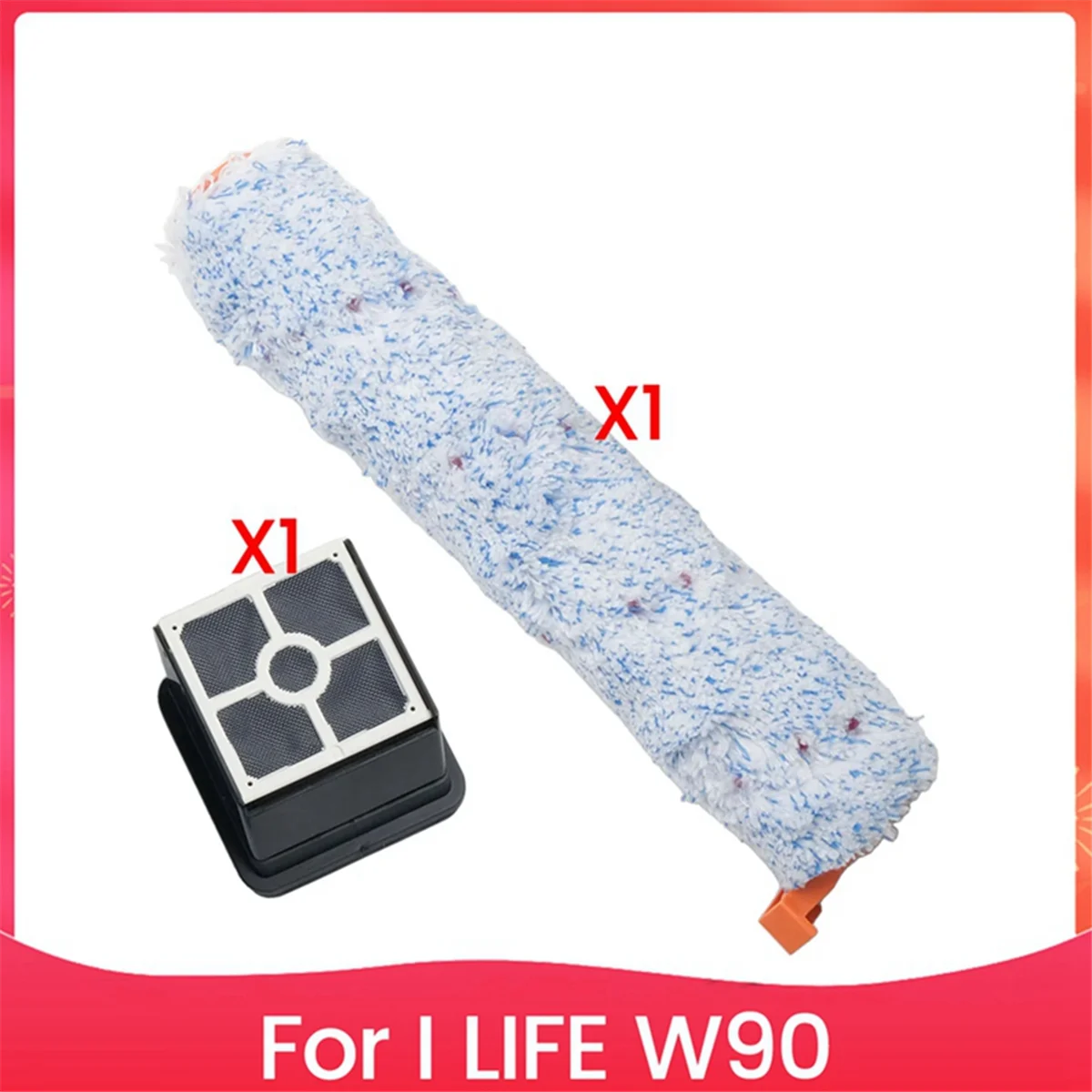 

BABQ Main Roller Brush Filters for I LIFE W90 Wireless Dry Cleaning Smart Washing Vacuum Cleaner Cordless Vac Spare Parts