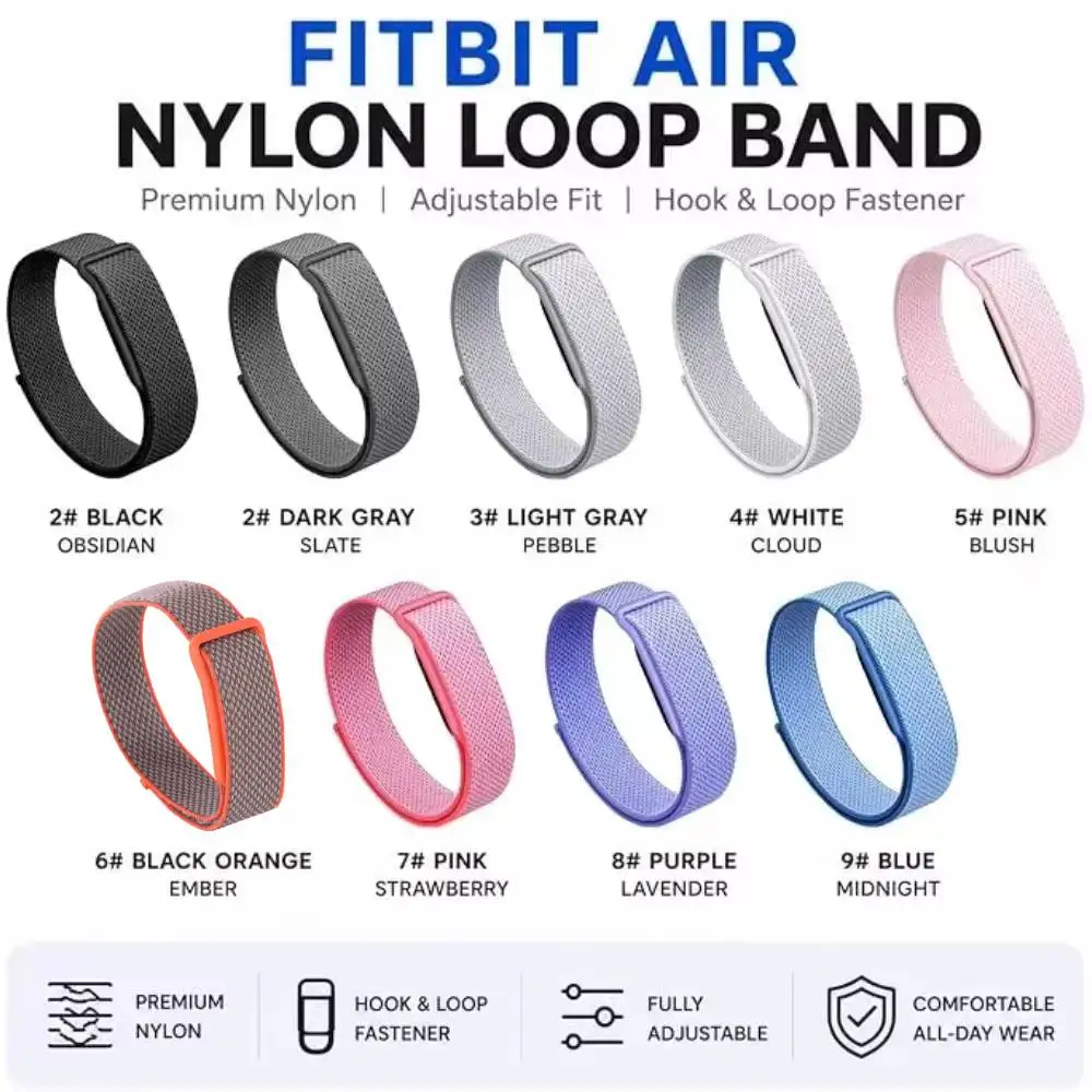 Nylon Sports Strap for Google Fitbit Air Bands Fitness Tracker Wristband Replacement For Fitbit Air Bracelet Loop Accessories