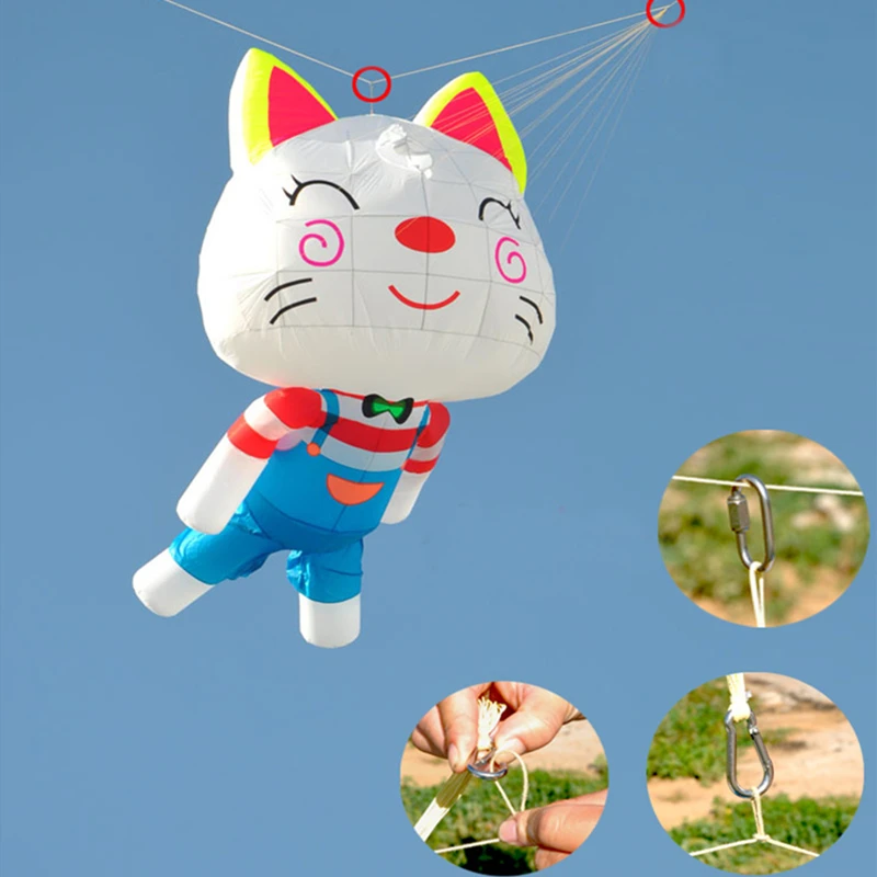 free shipping 3d inflatable kites pendant large cat kite windsock soft kites toys for novel children professional wind kites