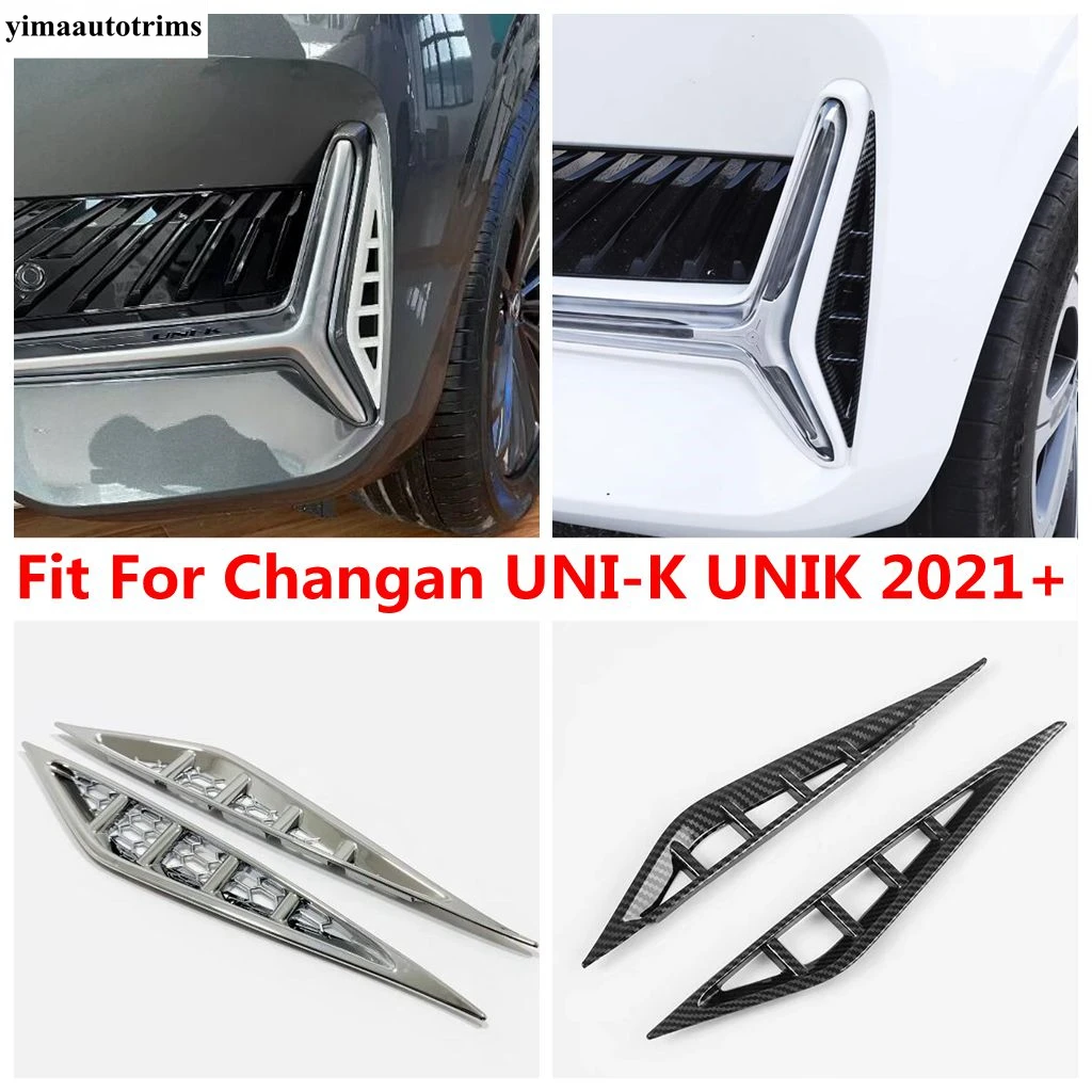 

Car Front Fog Lights Lamps Frame Eyebrow Eyelid Strip Decoration Cover Trim ABS Accessories For Changan UNI-K UNIK 2021 - 2024