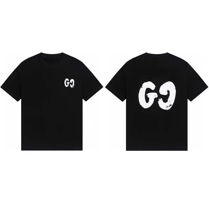 2026 Men's Summer Letter Printed T-Shirt Casual Fashion Versatile Short Sleeve Loose Comfortable Neck Couple Top Men's Clothing