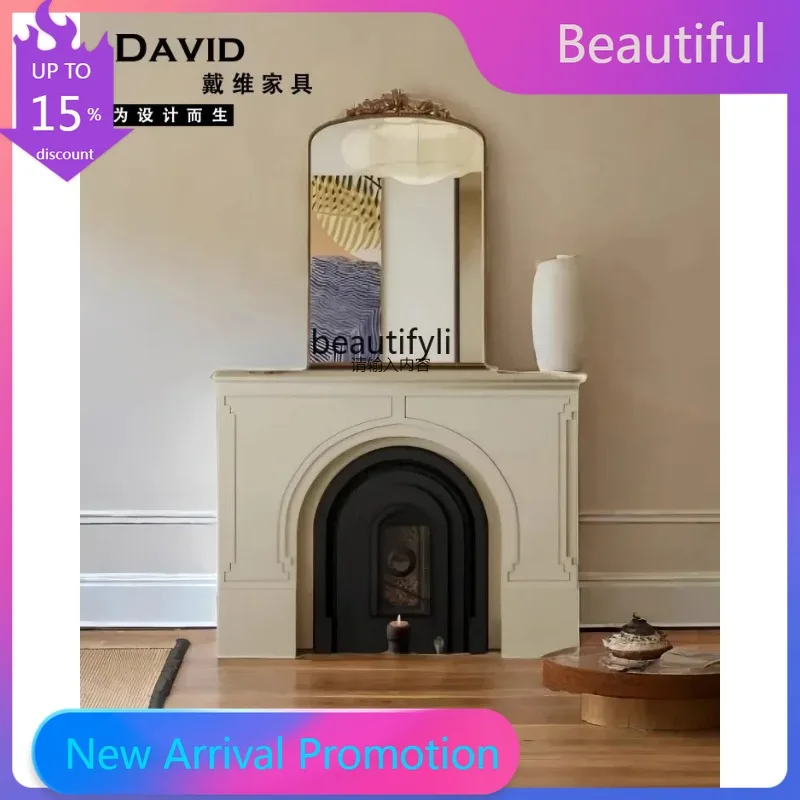 

D071 Simple solid wood creative fireplace modern complete storage cabinet entrance American sheltered fireplace cabinet