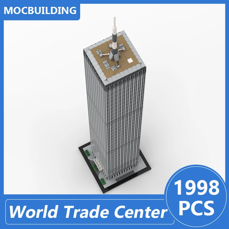 World Trade Center 1:800 Scale Model Moc Building Blocks Diy Assemble Bricks Architecture Educational Creative Xmas Toys 1998PCS