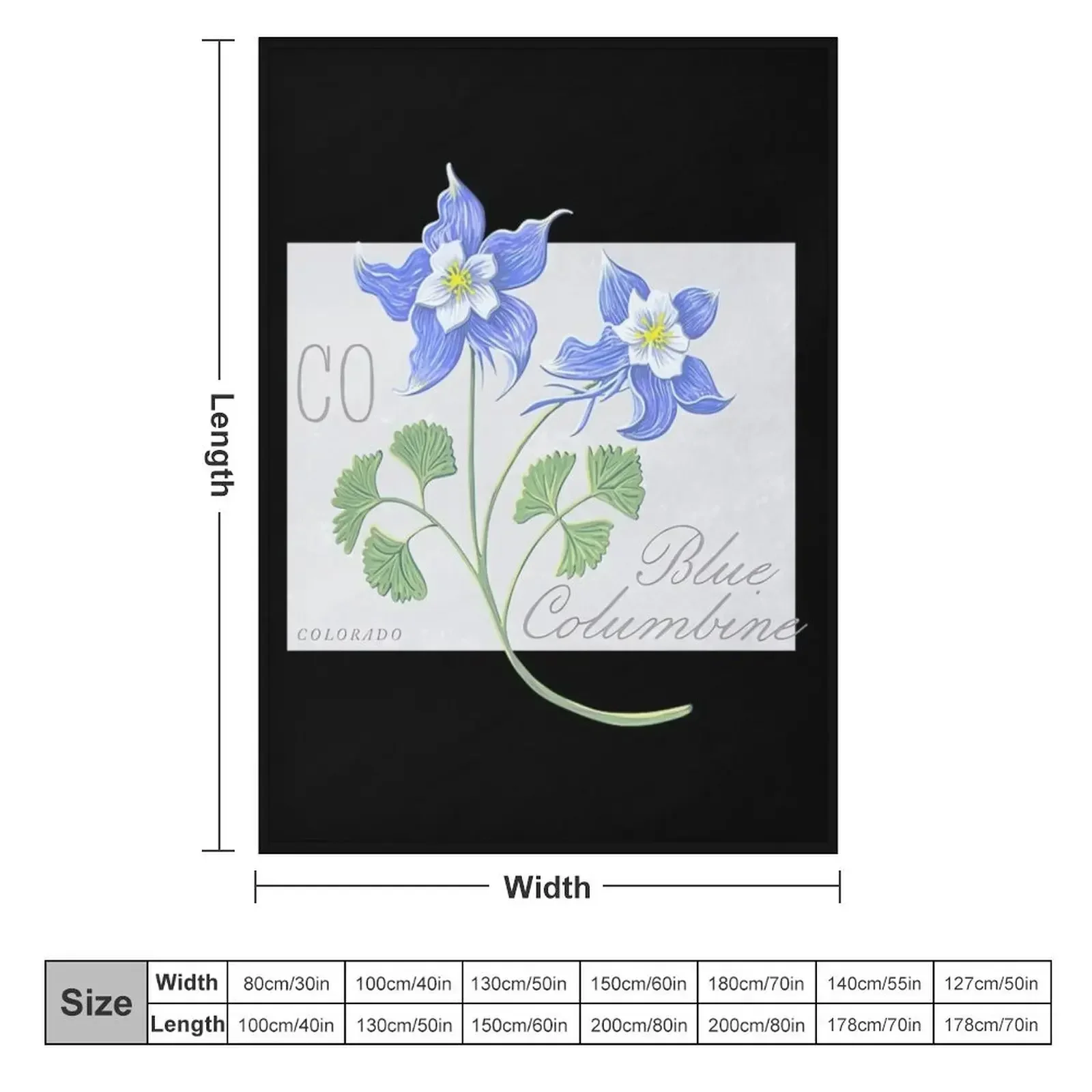 colorado state flower blue columbine art by jen montgomery jen montgomery transparent Throw Blanket Luxury Flannels Blankets