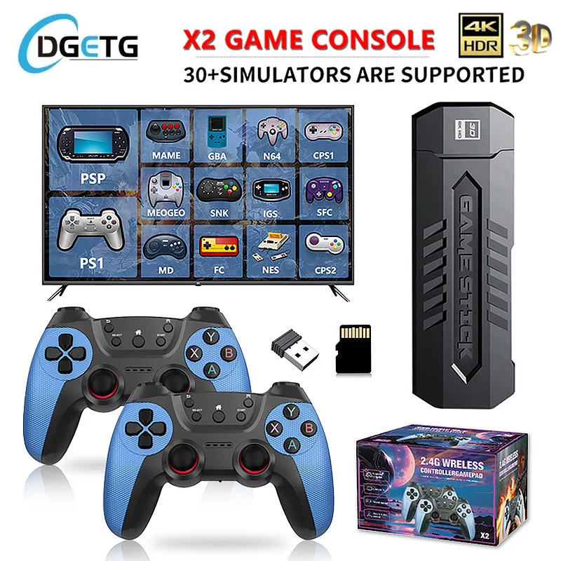 

X2PLUS 256G 60000+ игровая приставка 4K HD игровая консоль беспроводной контроллер 2,4G двойной беспроводной контроллер игровая приставка для N64/PSP