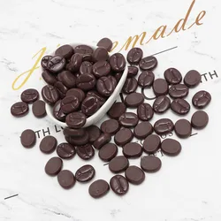 Miniatura Simulação Grãos De Café, Resina Flatback Cabochão, Artificial Food, Artesanato DIY, Scrapbooking, Acessórios Decoração Do Telefone, 20Pcs