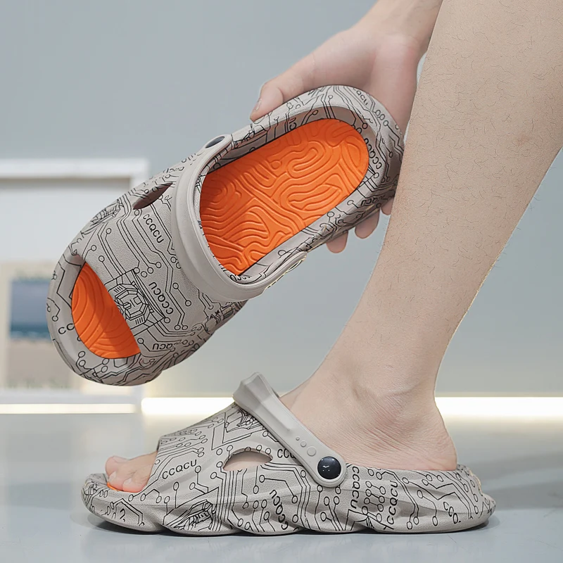 Fashion Men's Slippers EVA Soft Sole Non-slip Slides Casual Outdoor Beach Flip Flops Home Bathroom Couples Slippers New Sandal