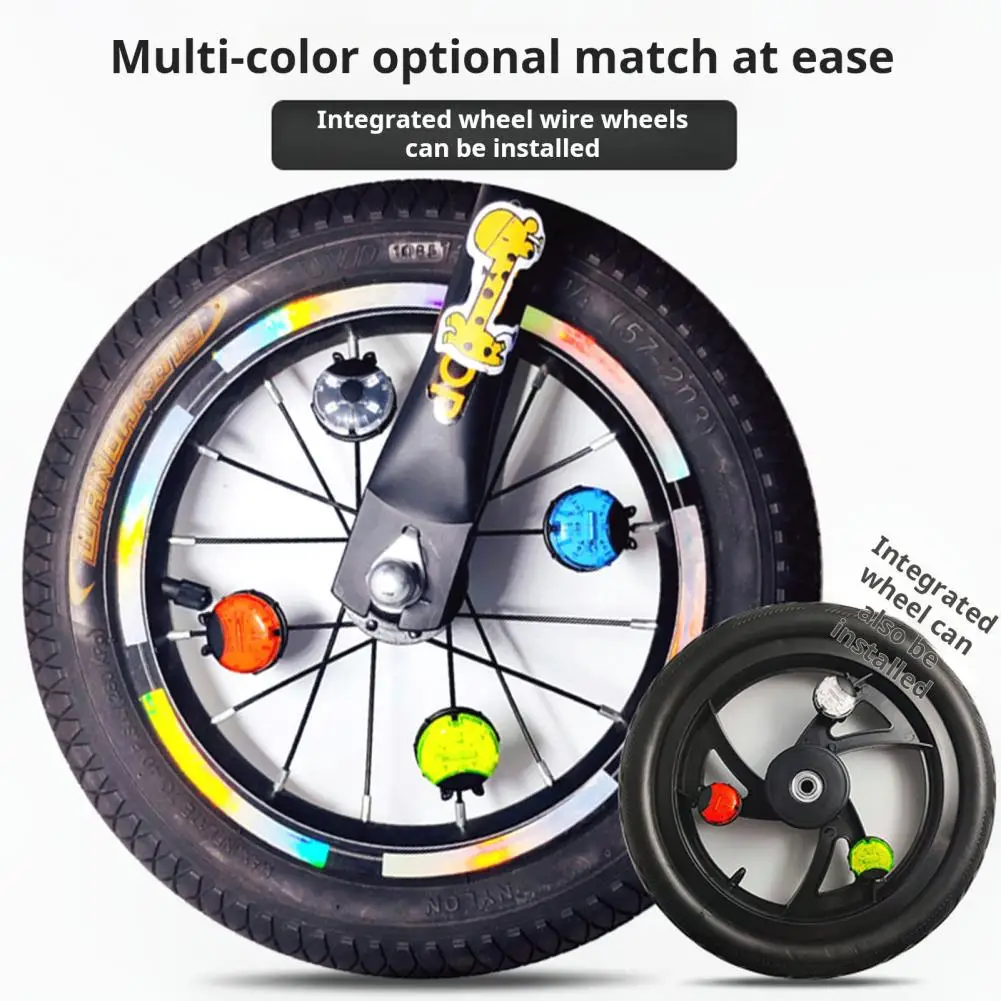 Kids Mountain Biking Road Vehicle Wind Fire Wheel Color Spoke Light Ladybug Shape Light Tire Wheel Light Night Riding Equipment