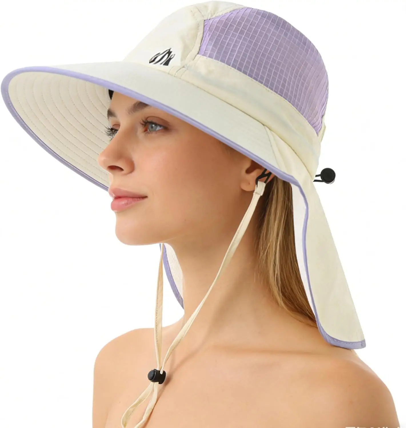 

Женская солнцезащитная шляпа с широкими полями, защита от УФ-излучения UPF 50+, большой клапан для защиты шеи, для походов, рыбалки, садоводства