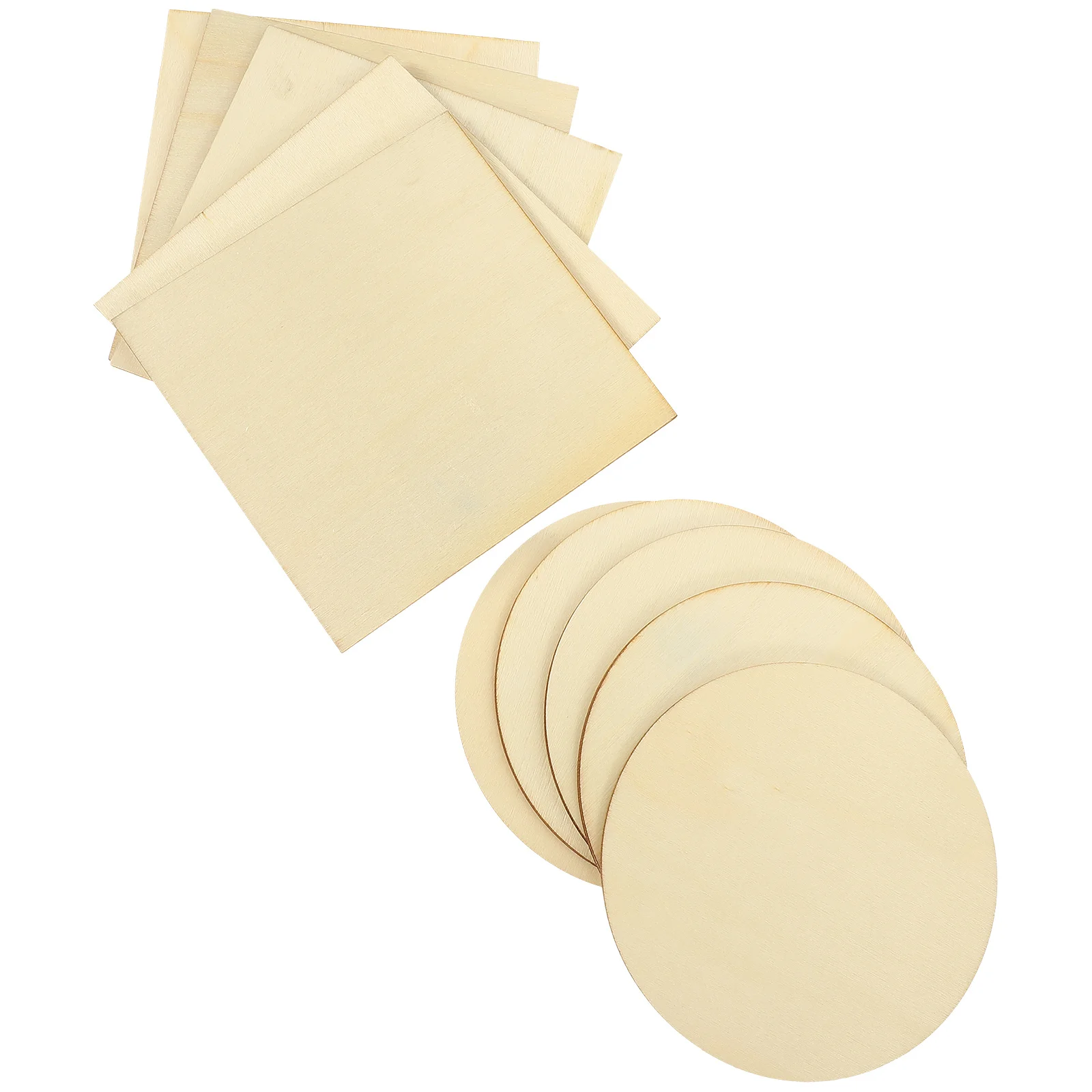 

10Pcs Unfinished Wood Slices Natural Round Square Wooden Circles for Crafts Coasters DIY Home Decoration Coasters for Crafts