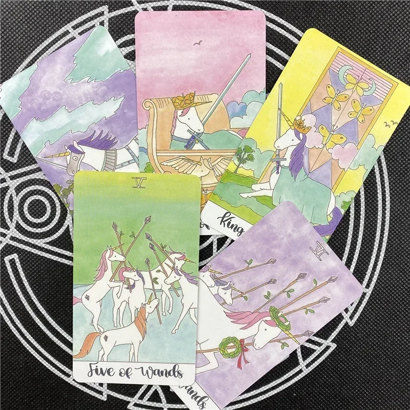 High Quality Crystal Unicorn Tarot Cards Family Holiday Party Playing Cards Deck Tarot Card Board Games