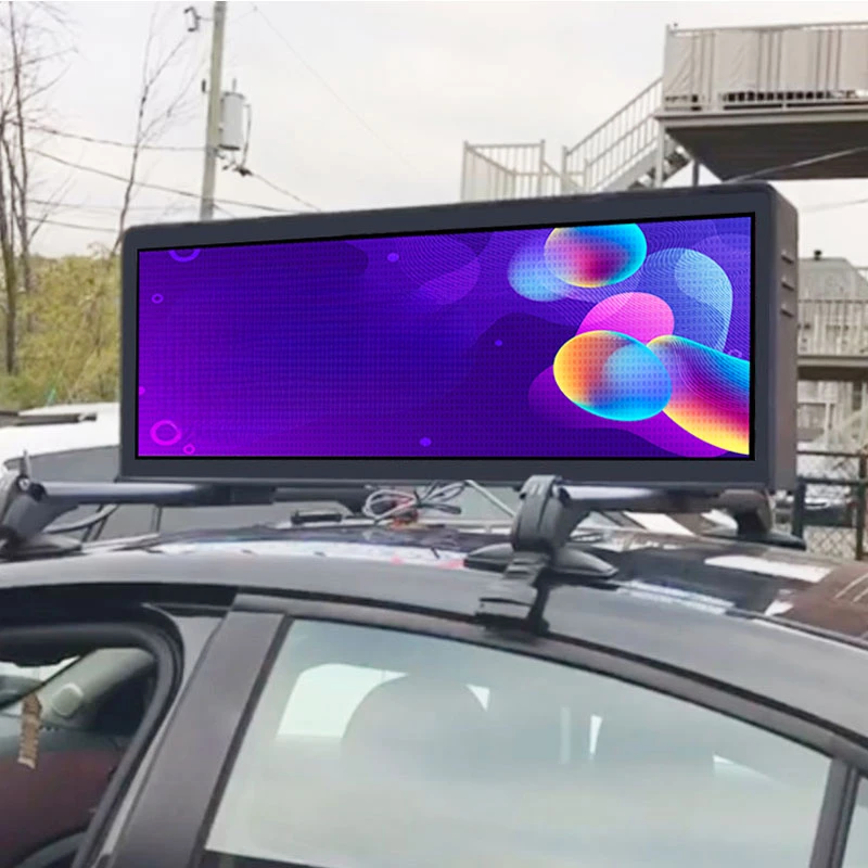 Customized outdoor taxi roof P2.5 LED display screen top