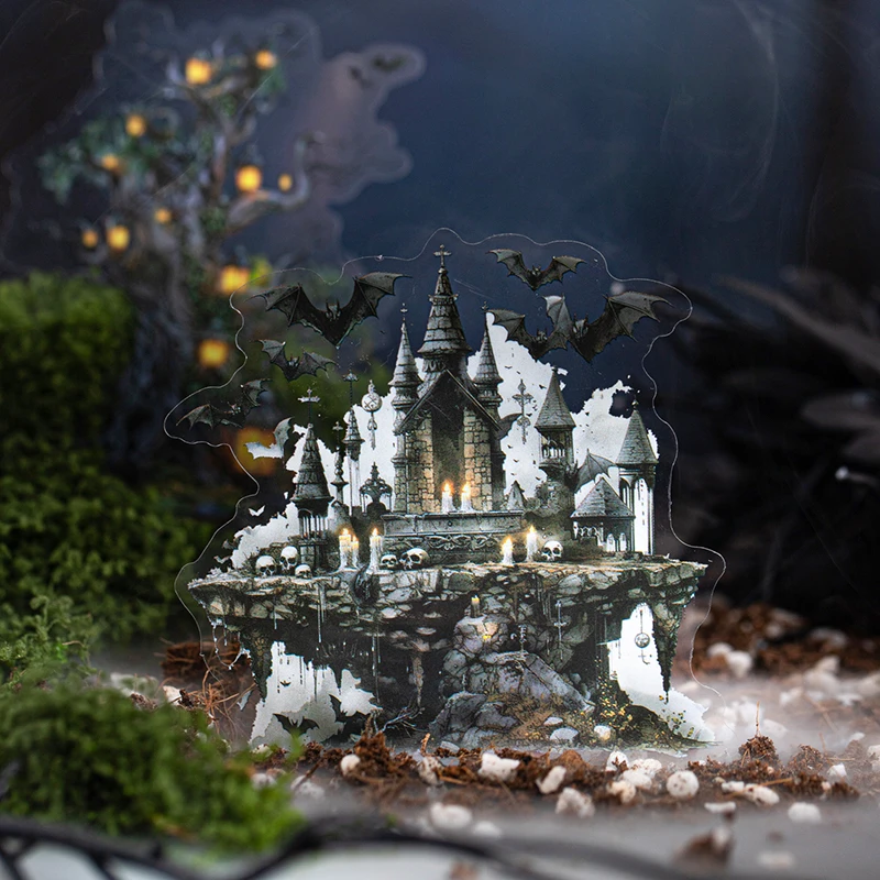 10 Blatt/Beutel Gothic Abandoned City Scenery Aufkleber für Scrapbooking Planer Notebook DIY Handyhülle Dekoration Büro Geschenk – Detail 1