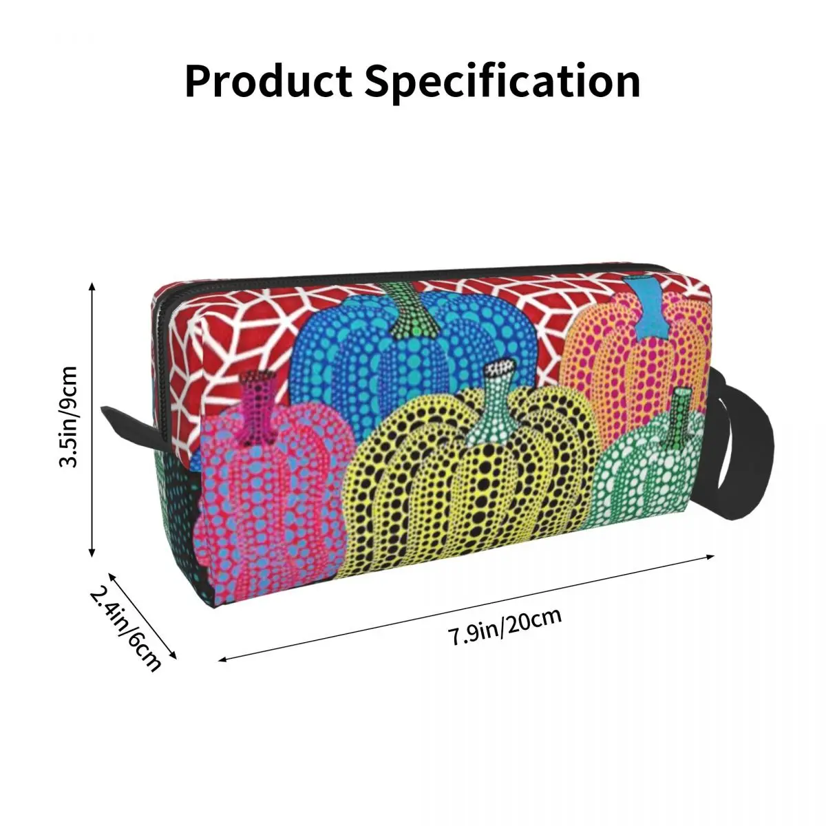 Three Polkadot Pumpkin Art Cosmetic Bag Women Cute Large Capacity Yayoi Kusama Makeup Case Beauty Storage Toiletry Bags