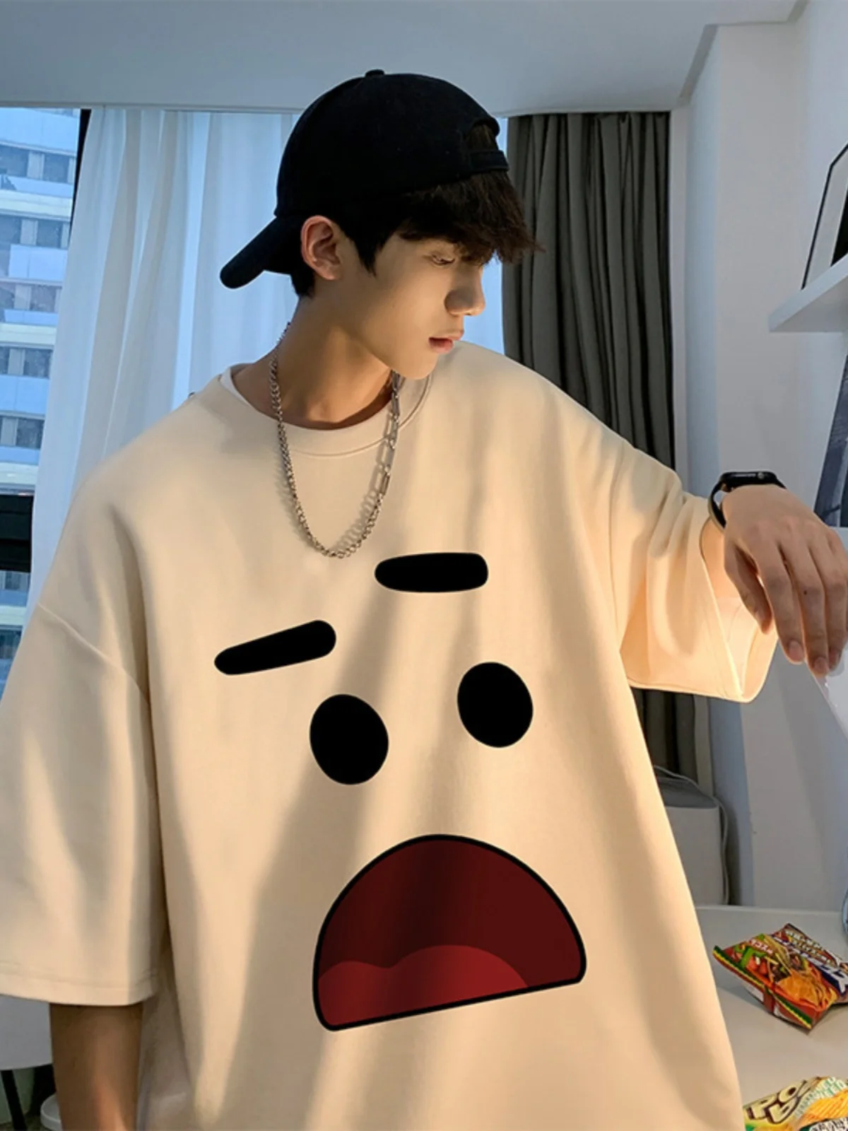 

Свободная мужская футболка ort Sve, дышащая, удобная, хлопковая, летняя, брендовая, повседневная, молодежная футболка для подростков f Sve