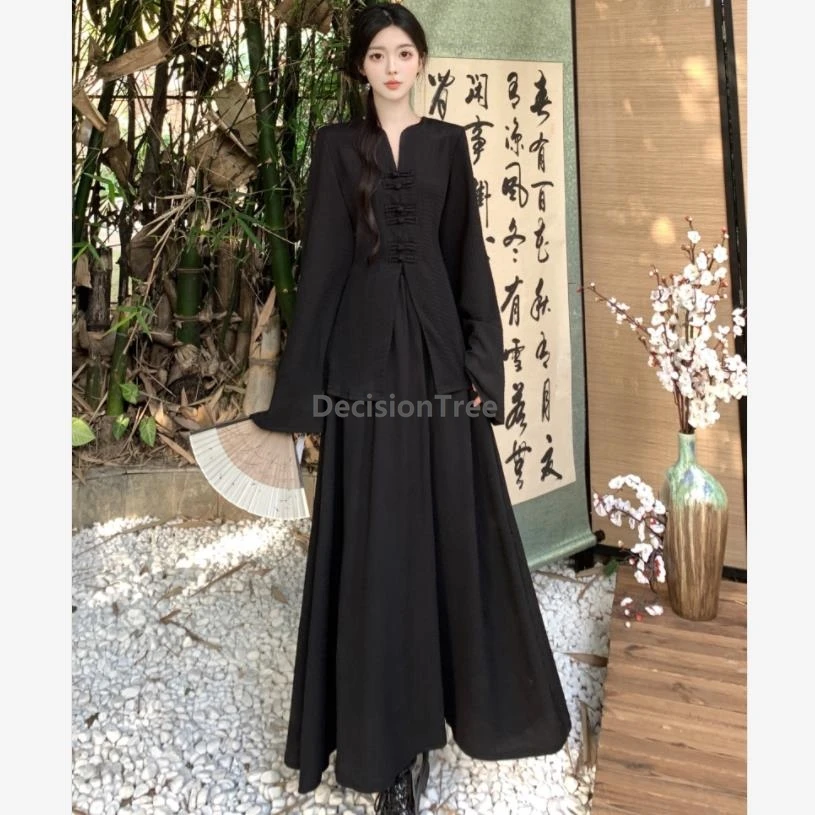 

2025 zen chinese style women's clothing set fashionable elegant daily working wearing leisure temperament autumn clothes