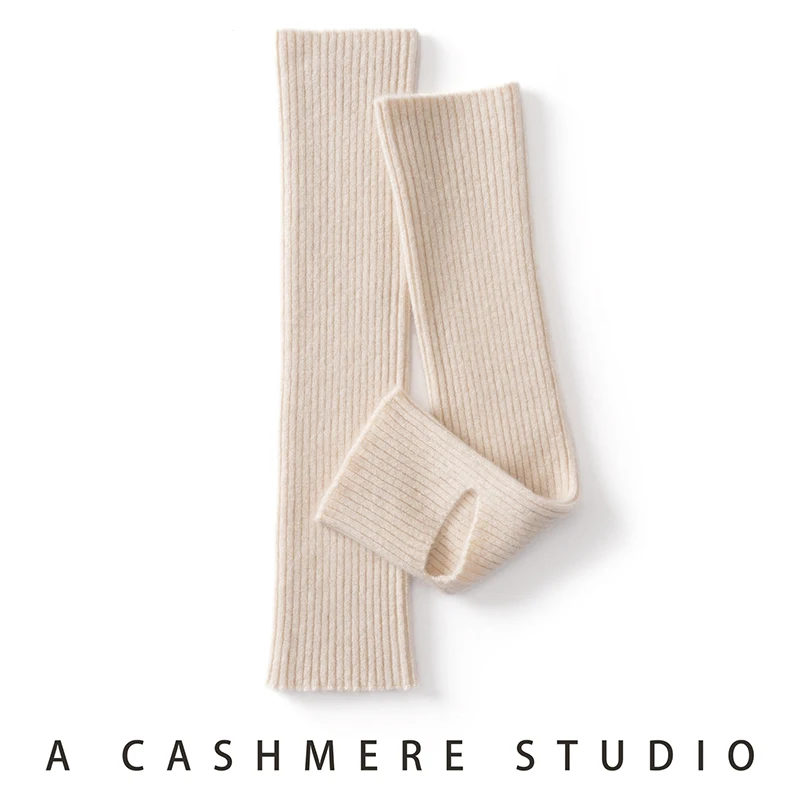 Step-on Design Autumn Winter Warm Lock Windproof No Pinching 100% Cashmere Women's Knee Socks Warm Leg Warmers Slouch Socks