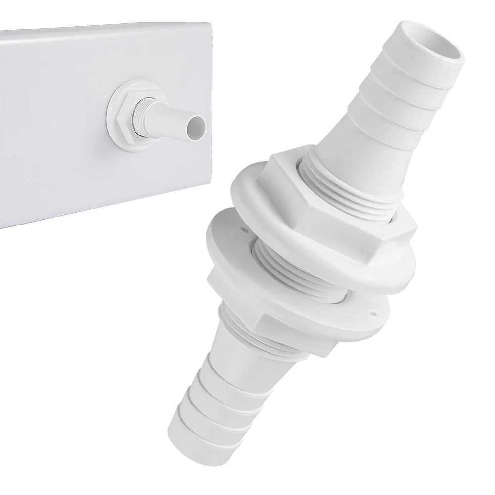 لليخوت للقوارب موصل الخرطوم موصل مزدوج الأطراف 19 مللي متر 3 4 بوصة من خلال موصل استنزاف الهيكل ABS البلاستيك البناء