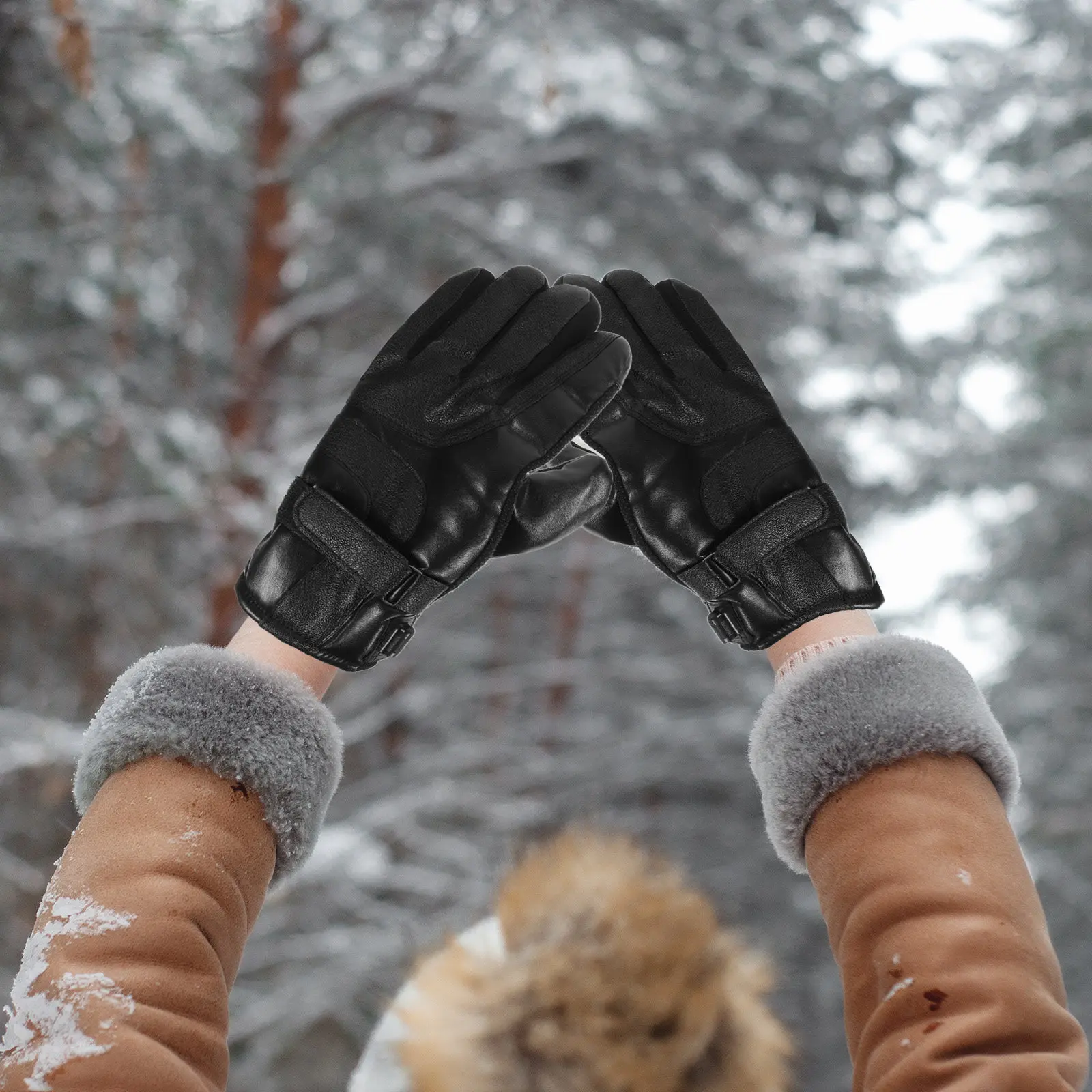 

1Pair USB Electric Heating Winter Gloves Windproof Full Finger Outdoor Cycling Skiing Skating Camping Gloves Keeping Warm