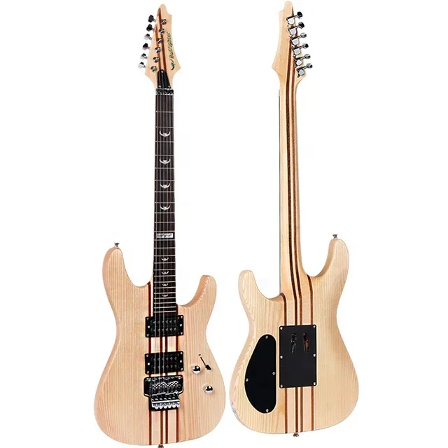 D-300 Stringed Instruments Tremolo System Natural Color 6 Strings Guitarra Electrica Neck-thru-Body Electric Guitar