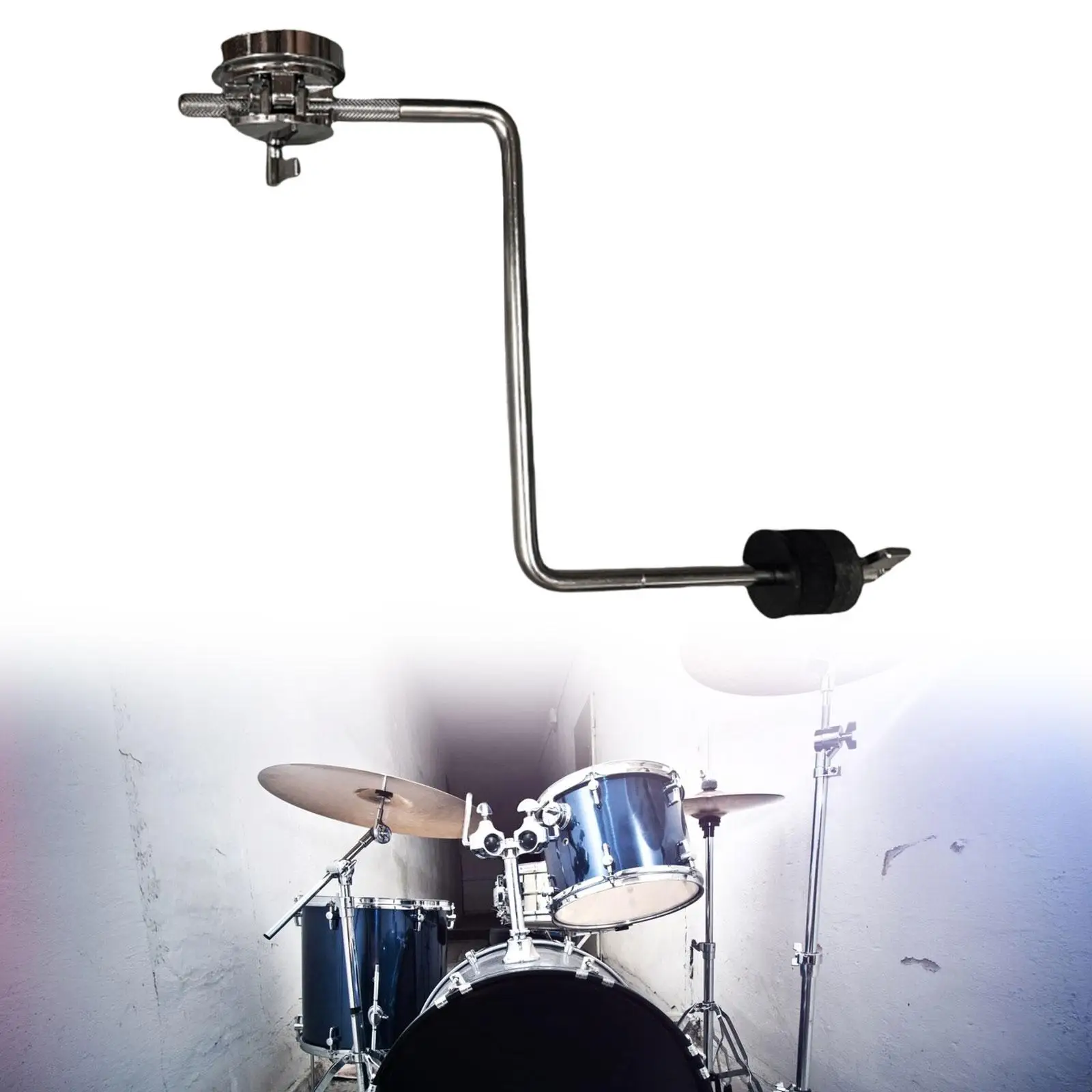 Cowbell Z Arm Rod Holder ,Bass Drum Cowbell Mount Drum Set Extension Accessories for Musical Instrument, Drum