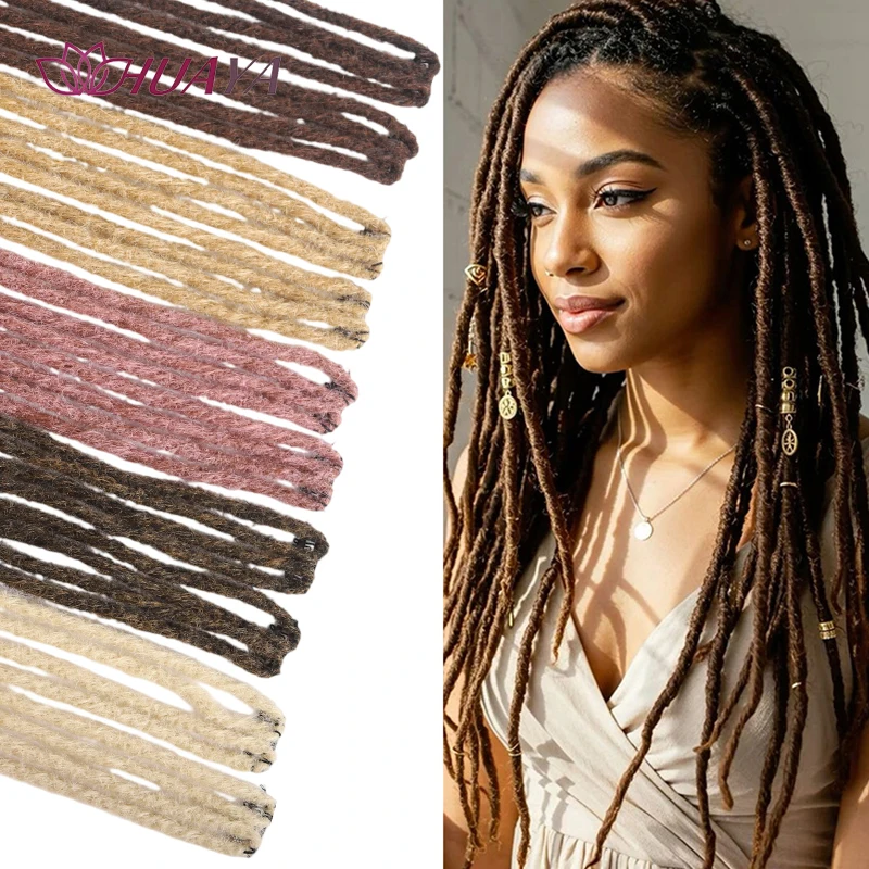 Handmade Synthetic Faux Locs Dreadlock Extensions, Crochet Dread Locs Braids Multi‑Color for Party Daily Hairstyle