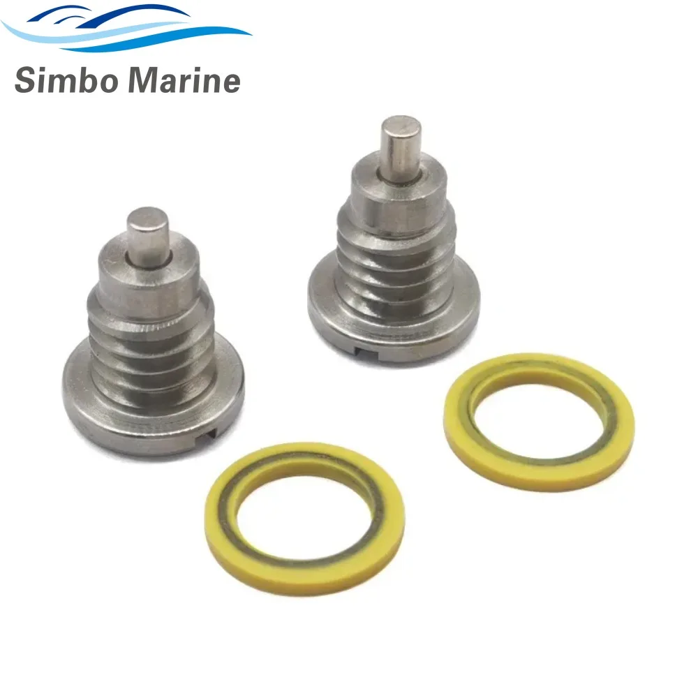 2 Pcs Magnetic Drain Screw and Gasket Set For Mercruiser Stern Drive Alpha Gen 1 2 R MR TR TRS 22-8M0058389 22-67892A06