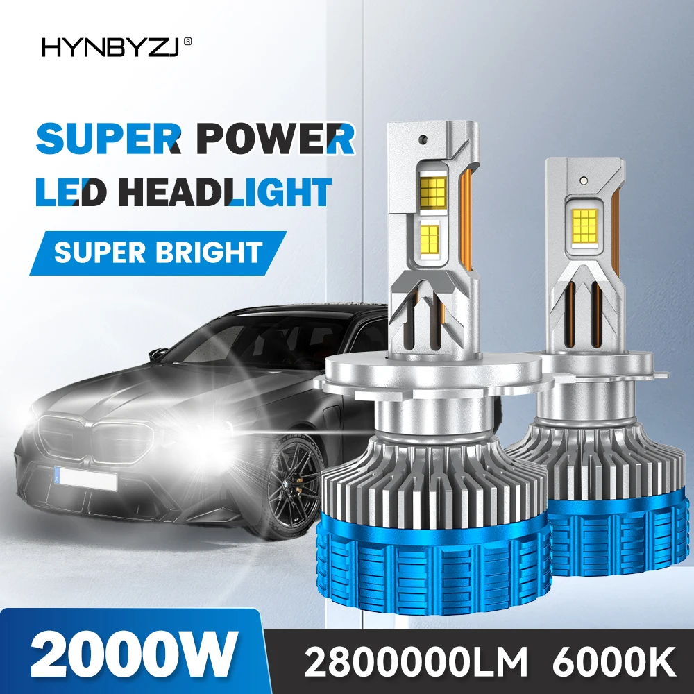 

H7 Светодиодная фара 2800000LM Светодиодные автомобильные лампы Canbus 2000 Вт H1 H4 H11 H8 9005 9006 9007 9008 9012 Противотуманные фары Автомобильные фары 7 медных трубок