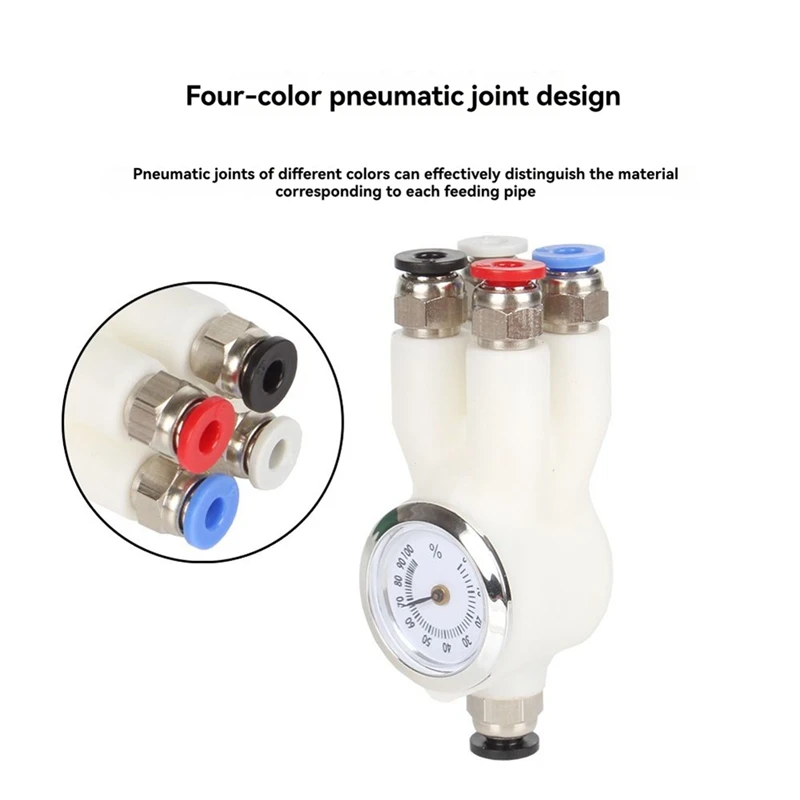 4 in 1 PTFE Adapter for Bambu X1/P1 X1C P1S P1P A1 A1mini Connects 4 Feeding Modules Material Pipe Expansion Port-A27R