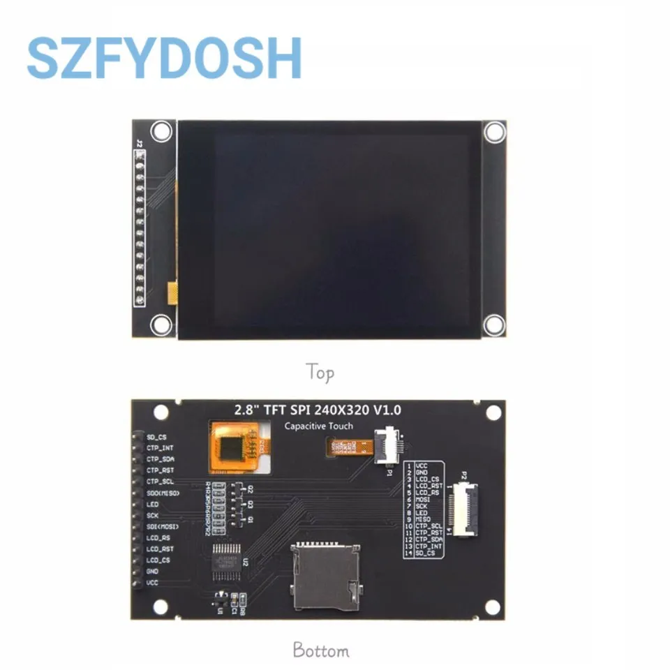 2.8 Inch 240×320 SPI Serial TFT LCD Module Display Screen With Touch Panel Driver IC ILI9341V