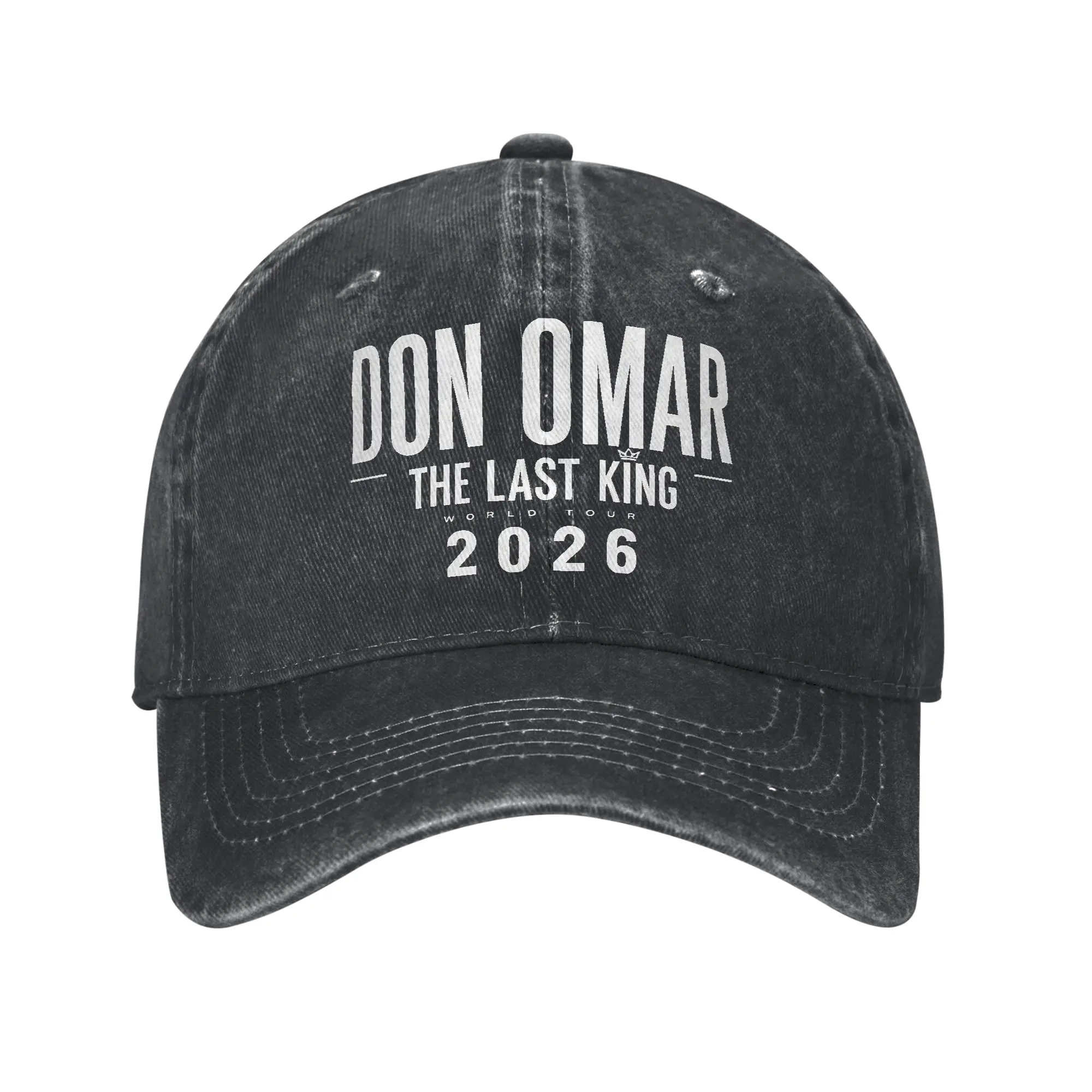 Summer Rapper Don Omar The Last King Tour 2026 Print Baseball Cap Sun  Breathable Washed Hip Hop Hats Men Women Baseball Caps