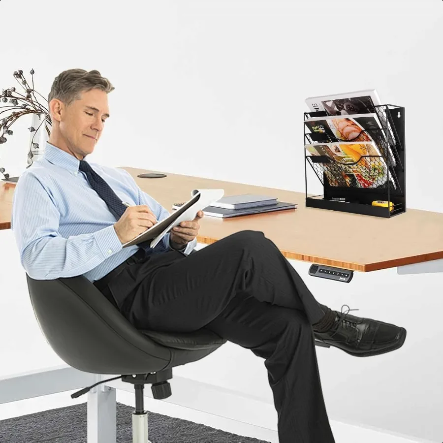 منظم الملفات المغناطيسي من WOO، حامل مجلد ملفات كبير مكون من 4 طبقات لخزانة الملفات، حامل بريد ورق حائط مغناطيسي ثقيل للمنزل