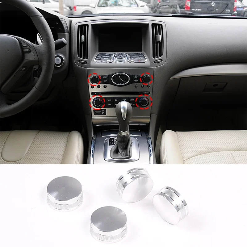 For Infiniti G Series 2007-2013 Aluminum Alloy Air Conditioning Volume Knob Ring Cover Interior Modification Accessories