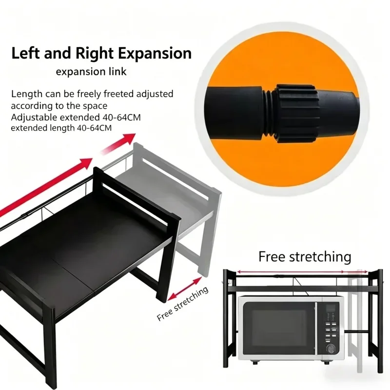 Kitchen Countertop 2Layer Microwave Oven Rack Shelf Seasoning Storage Holder Stand Household Kitchen Storage Organizer Furniture - view 3