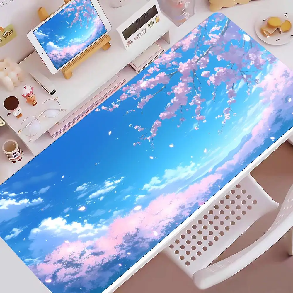 

Falling Pink Cherry Blossoms Mouse Pad E-sports gaming mouse pad oversized personalized desk pad keyboard mouse pad