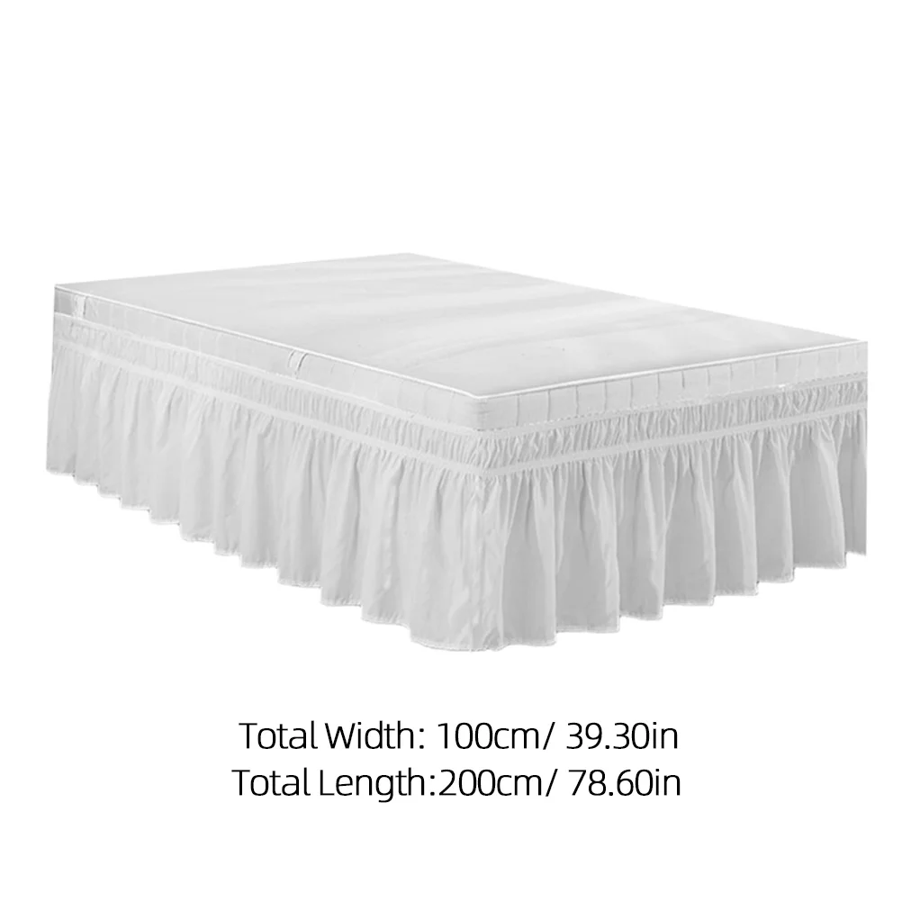 

Textile Dust Ruffle Bedding Pleated Shirt Accessories American Style Polyester Bedding Pleated Skirt Elastic Bedroom